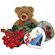 red roses with chocolates and teddy. Tashkent